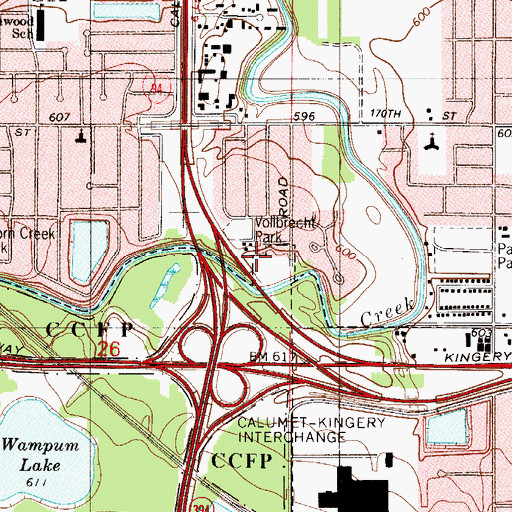 Topographic Map of Vollbrecht Park, IL
