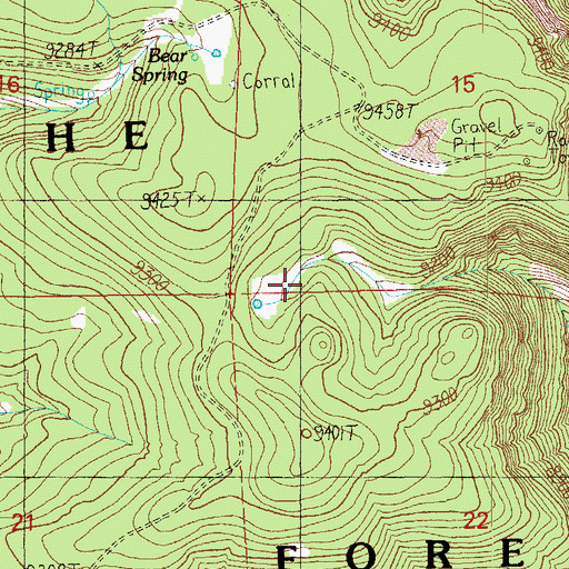 Topographic Map of Snow Shoe Spring, AZ