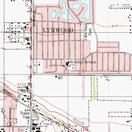 Topographic Map of Bethany Reform Church, IL