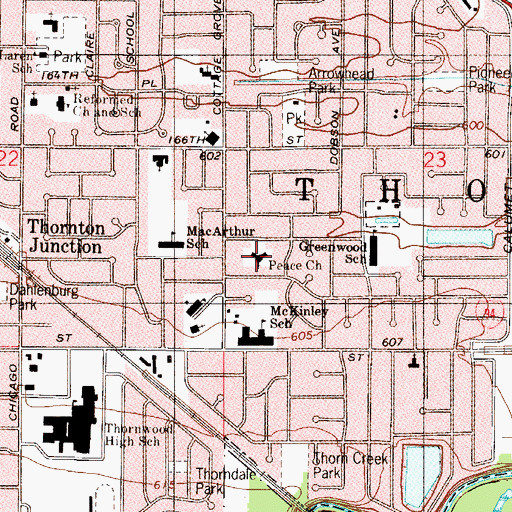 Topographic Map of Peace Christian Reformed Church, IL