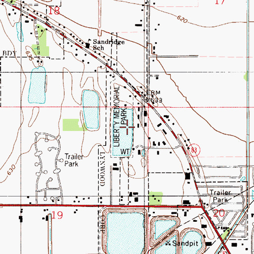 Topographic Map of Liberty Memorial Park, IL