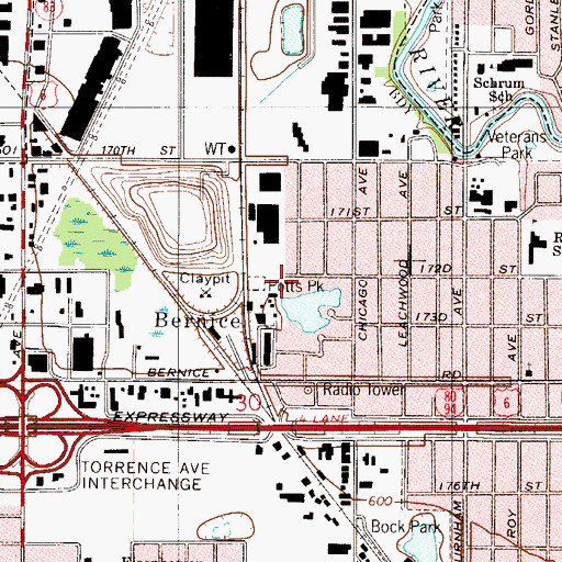 Topographic Map of Potts Park, IL