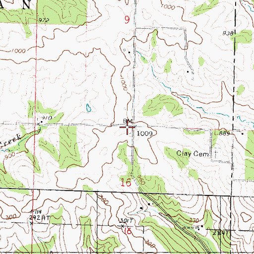 Topographic Map of Clay School (historical), IL
