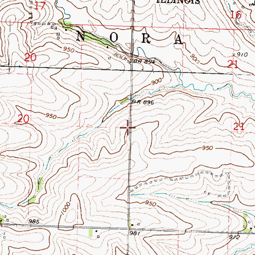 Topographic Map of Hays School (historical), IL
