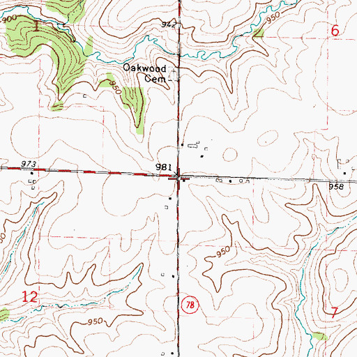 Topographic Map of Puckett School (historical), IL