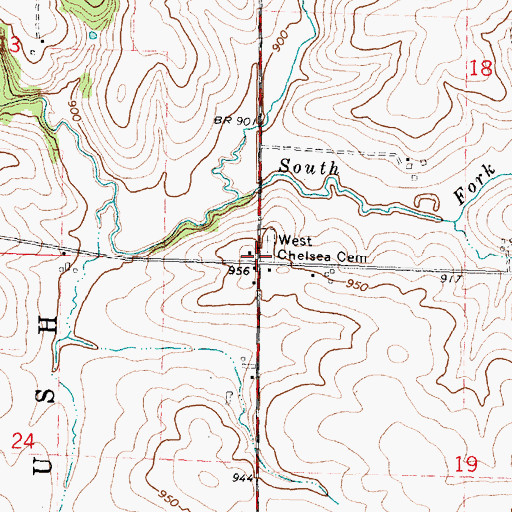 Topographic Map of West Chelsea School (historical), IL
