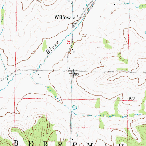 Topographic Map of Willow School (historical), IL