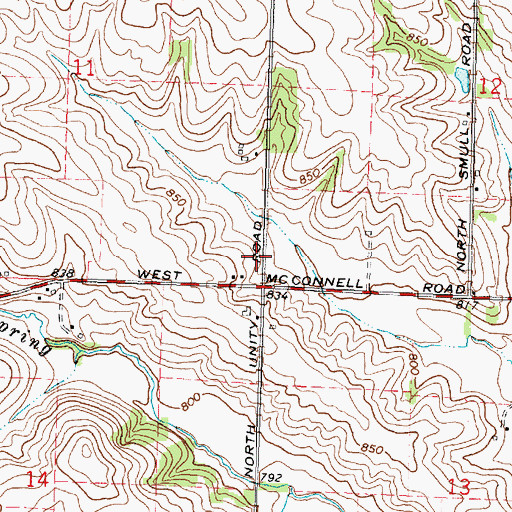 Topographic Map of Amity Church (historical), IL