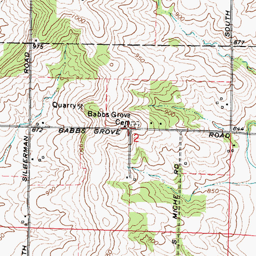 Topographic Map of Babbs Grove School (historical), IL