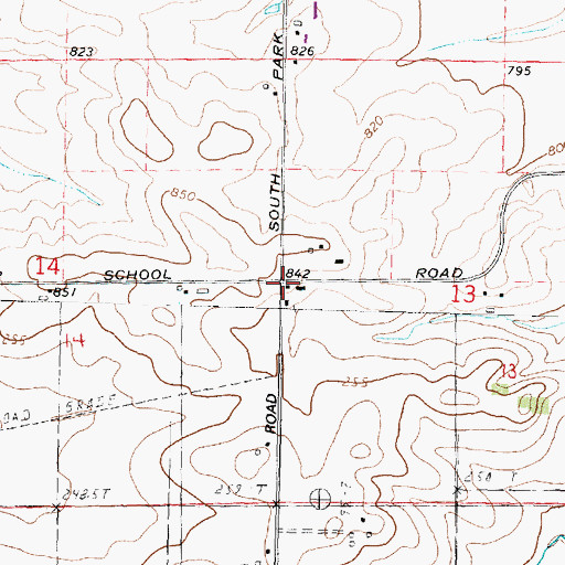 Topographic Map of Becker School (historical), IL