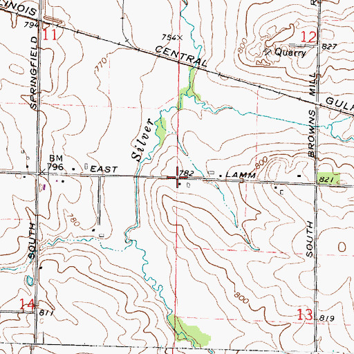 Topographic Map of Blanchard School (historical), IL