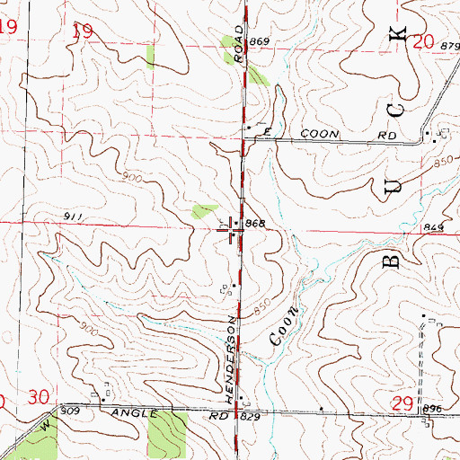 Topographic Map of Buckeye School (historical), IL