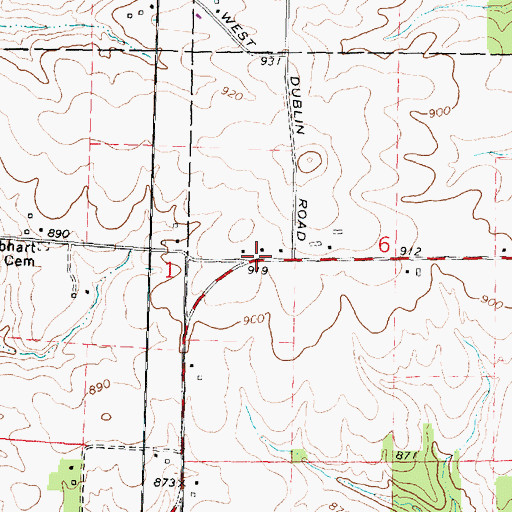 Topographic Map of Centennial School (historical), IL