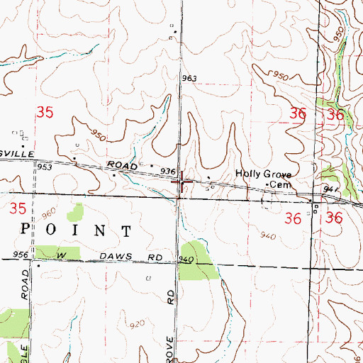 Topographic Map of Central School (historical), IL