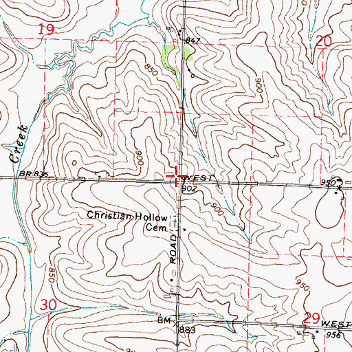 Topographic Map of Christian Hollow Church (historical), IL