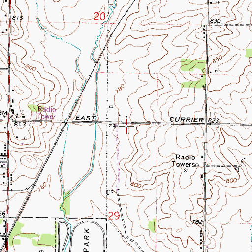 Topographic Map of Currier School (historical), IL