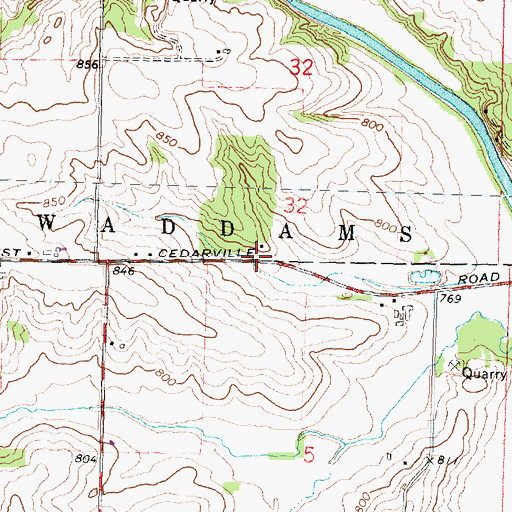 Topographic Map of Damascus School (historical), IL