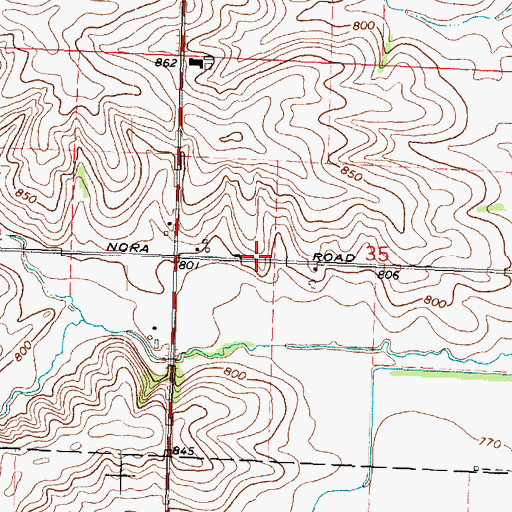 Topographic Map of Eells School (historical), IL