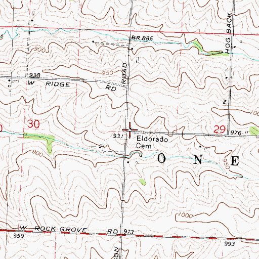 Topographic Map of Eldorado School (historical), IL