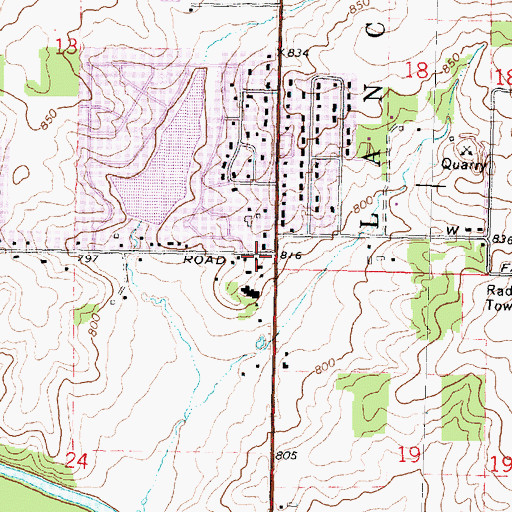 Topographic Map of Fairview School (historical), IL