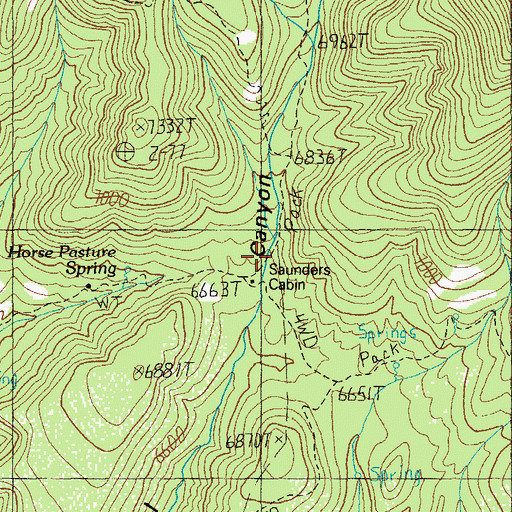 Topographic Map of Squirrel Spring, AZ
