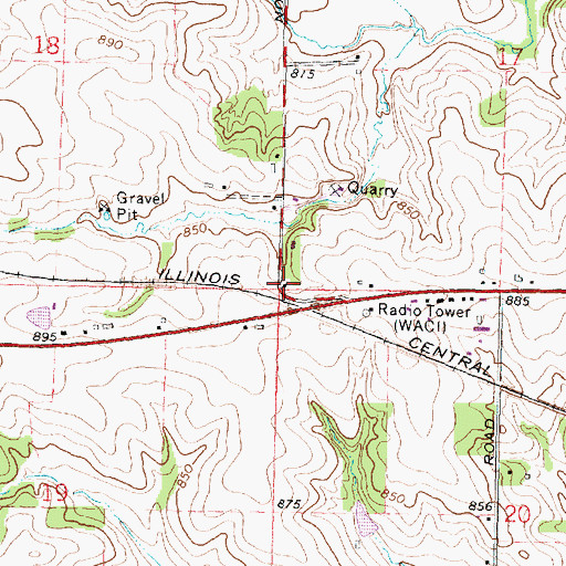 Topographic Map of Flansburg School (historical), IL