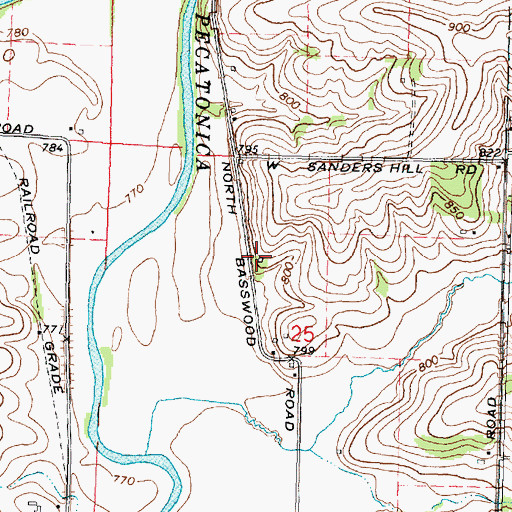 Topographic Map of Gage School (historical), IL