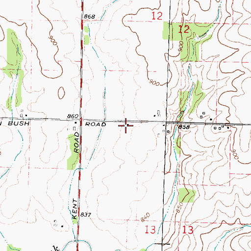 Topographic Map of Greenbush School (historical), IL