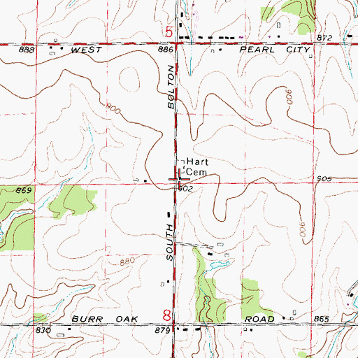 Topographic Map of Hart School (historical), IL