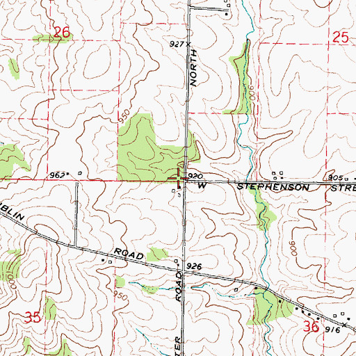 Topographic Map of Heitter School (historical), IL