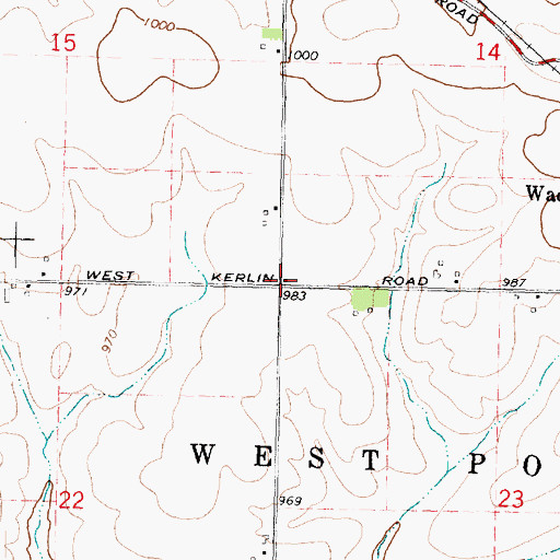 Topographic Map of Kerlin School (historical), IL