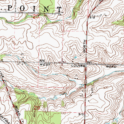 Topographic Map of Louisa School (historical), IL