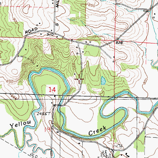 Topographic Map of Mill Grove School (historical), IL