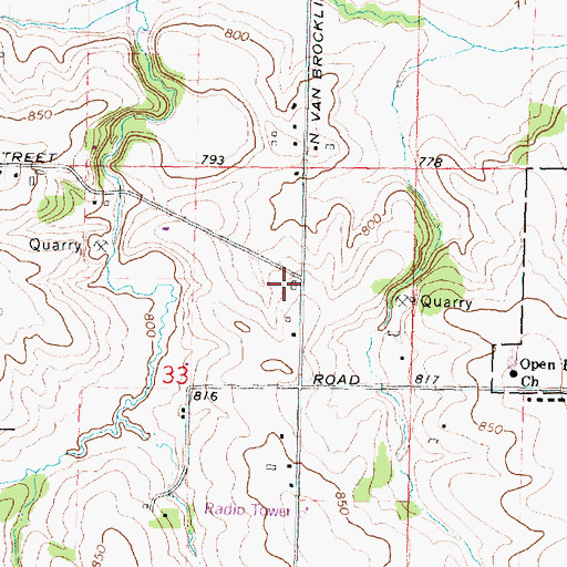 Topographic Map of Millerburg School (historical), IL