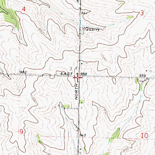 Topographic Map of Mount Pleasant School (historical), IL