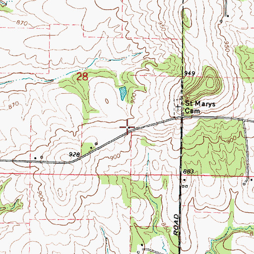 Topographic Map of New Dublin School (historical), IL