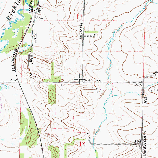 Topographic Map of Pleasant Hill School (historical), IL
