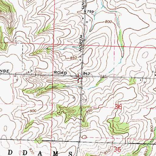 Topographic Map of Pleasant Hill School (historical), IL