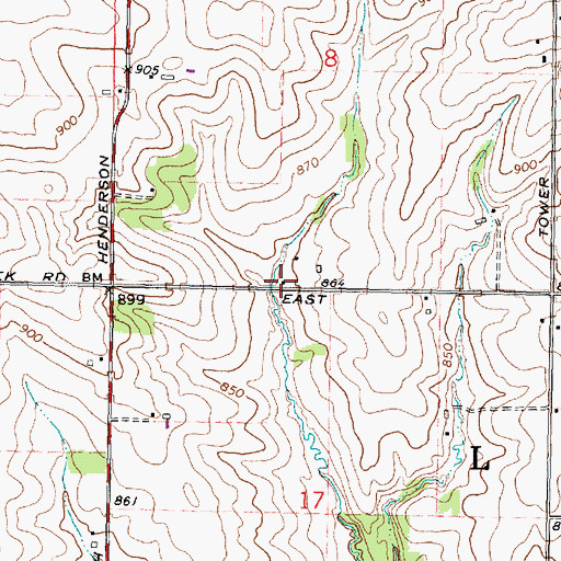 Topographic Map of Pleasant Spring School (historical), IL