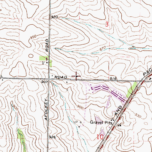 Topographic Map of Pleasant View School (historical), IL