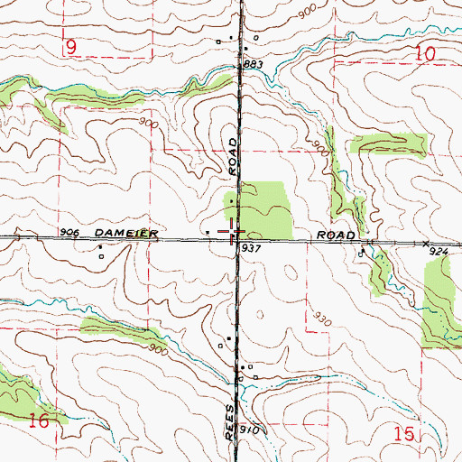 Topographic Map of Rees School (historical), IL