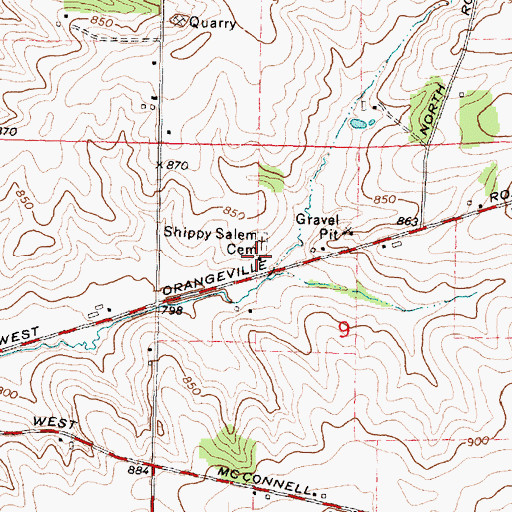 Topographic Map of Salem School (historical), IL