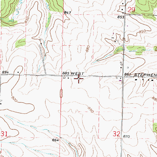 Topographic Map of Schofield School (historical), IL
