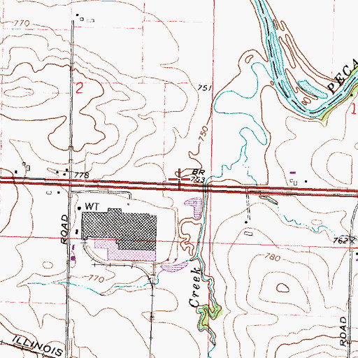 Topographic Map of Silver Creek School (historical), IL