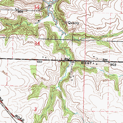 Topographic Map of Stony Bluff School (historical), IL
