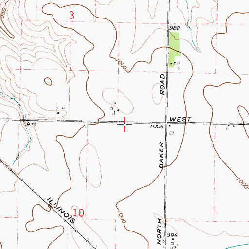 Topographic Map of Toogood School (historical), IL