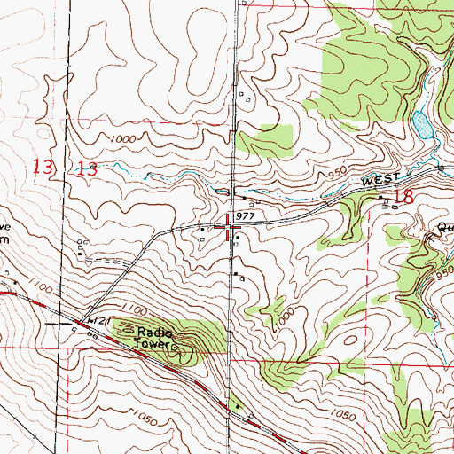 Topographic Map of Waddams Grove School (historical), IL
