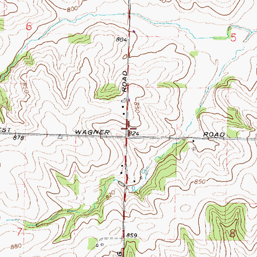 Topographic Map of Wagner School (historical), IL