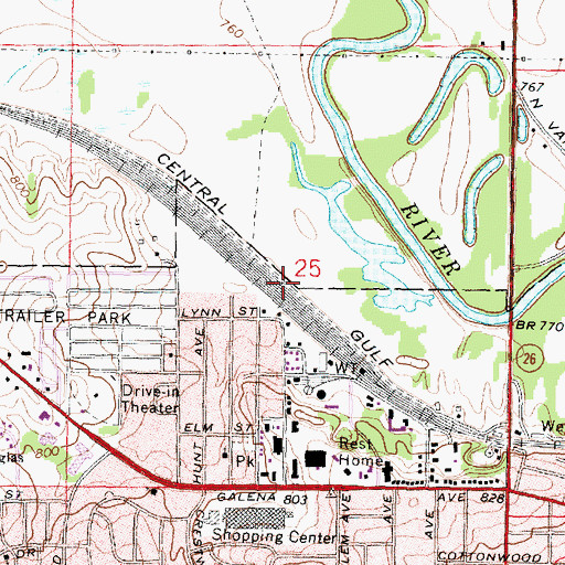 Topographic Map of Wallace Yards, IL