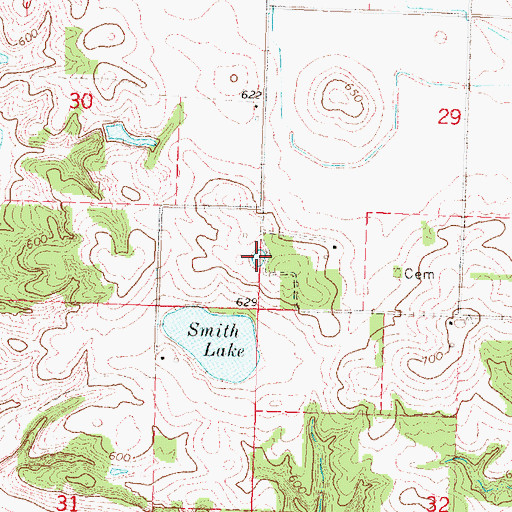Topographic Map of Agnew Lake, IL